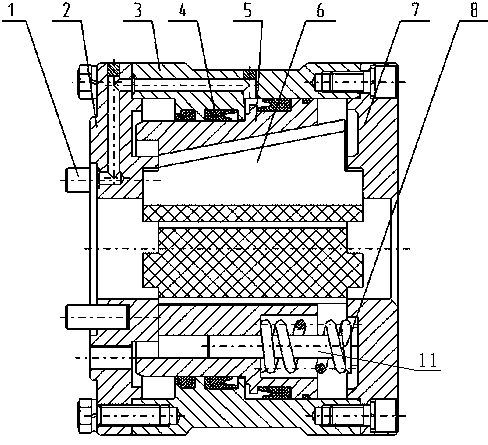 General drill rod clamping device used for coal mine drilling machine