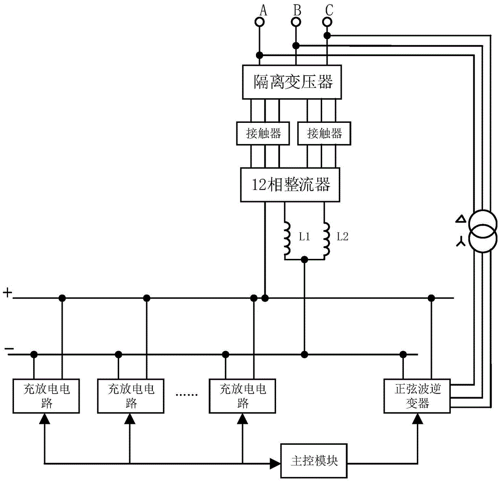 High-efficiency discharging feedback type battery charging power source