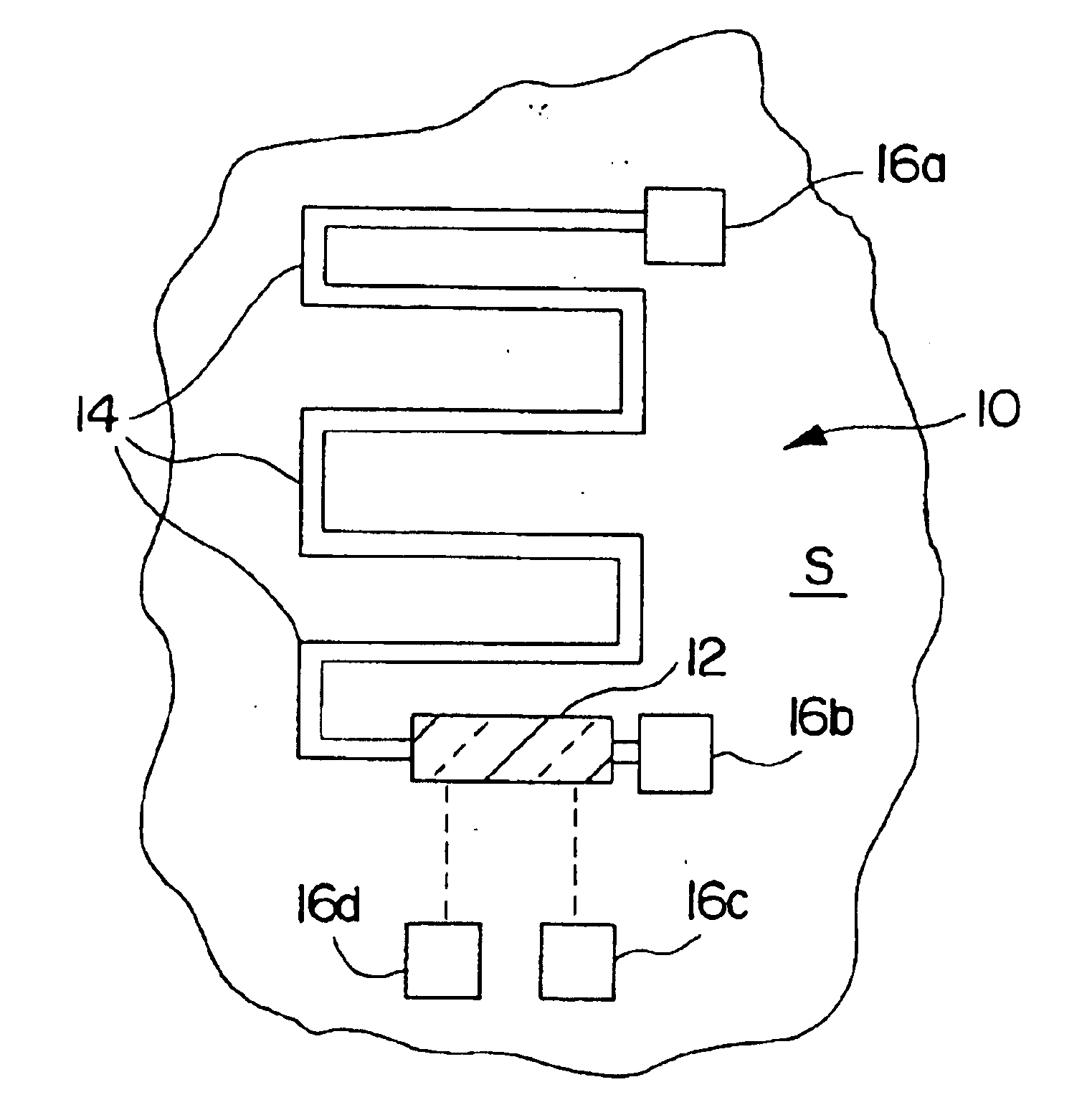 Self-compensated ceramic strain gage for use at high temperatures