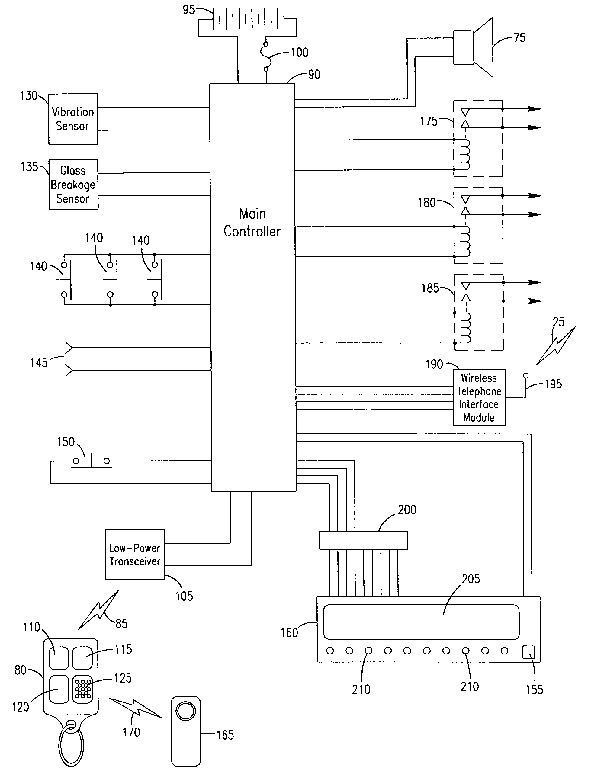 Car alarm with automatic dialer