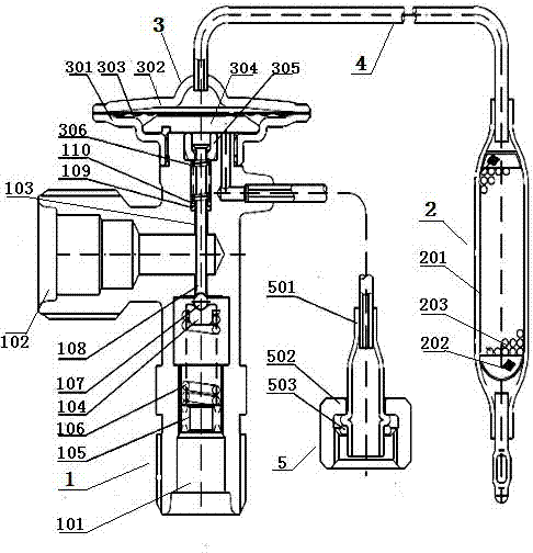 Temperature sensing bulb temperature control device