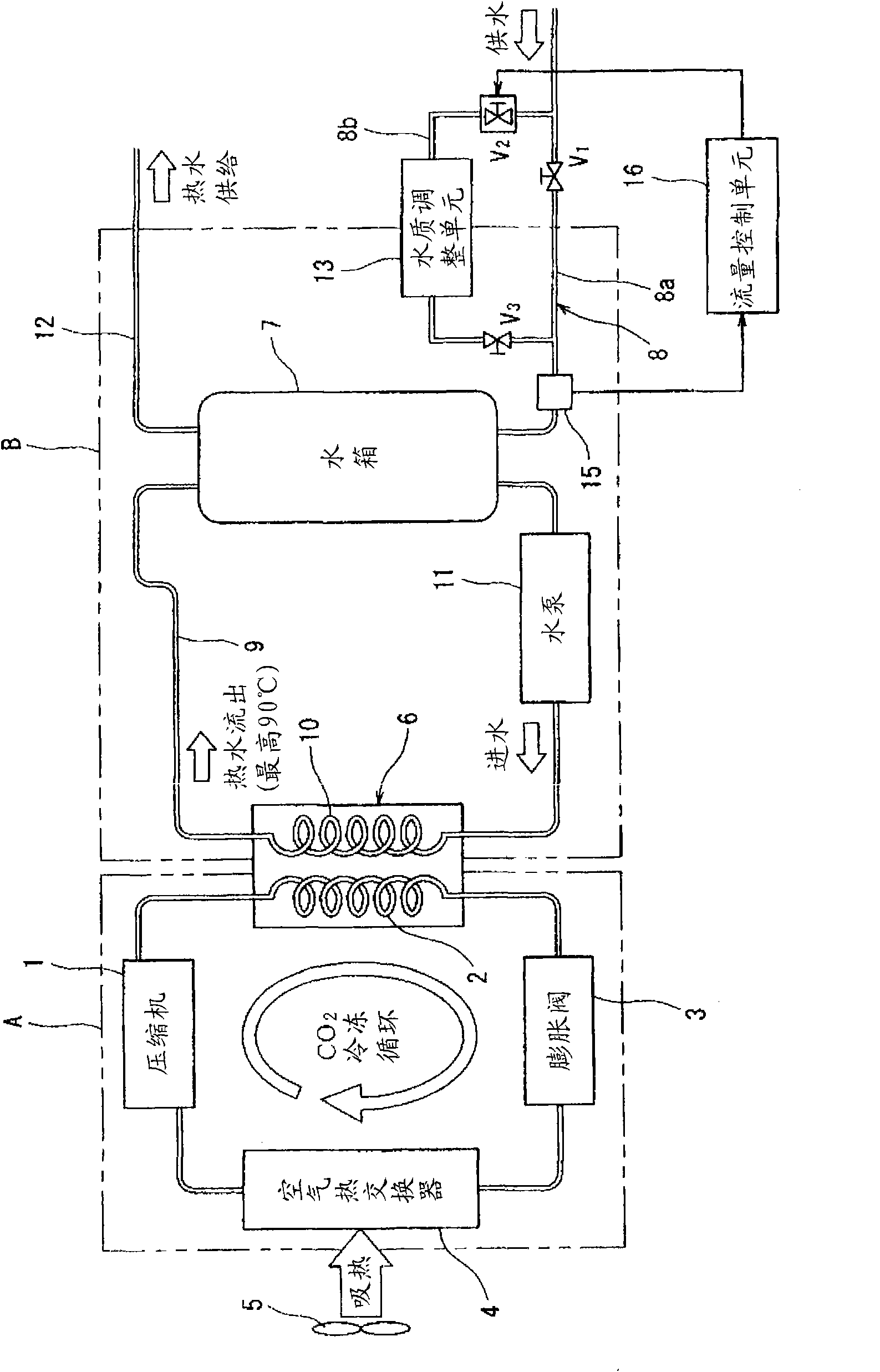 Heat pump-type hot-water supply device