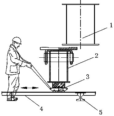 Wheel replacing and adjusting method for large crane