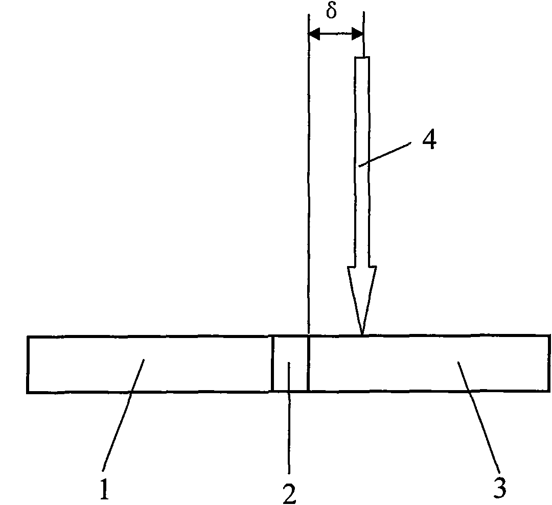 Crack-free electronic beam welding method for titanium metal material and stainless steel