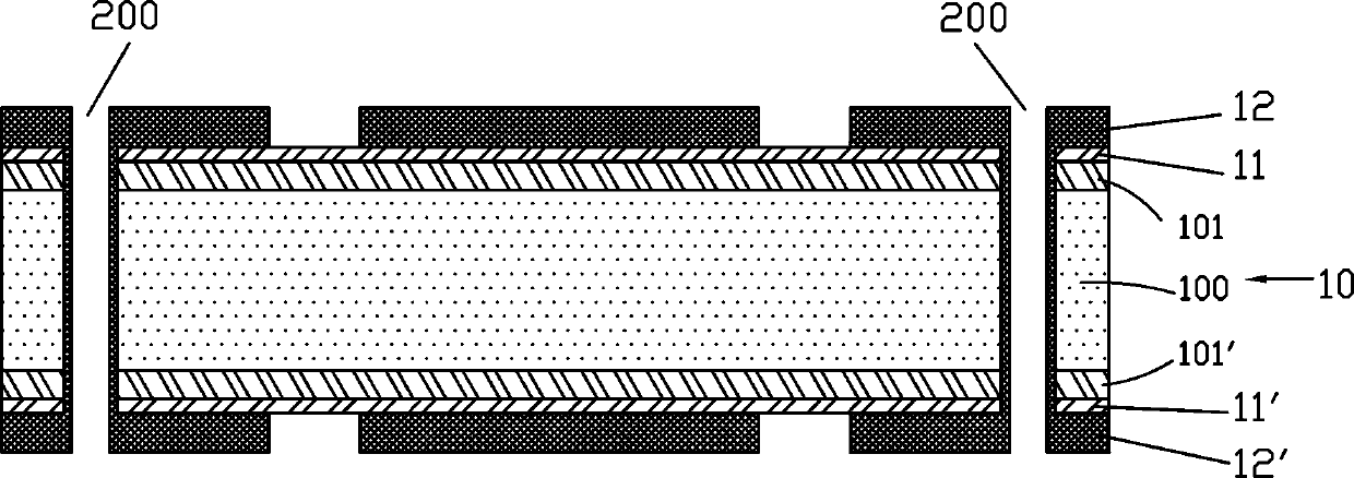 A processing method of a single-sided embedded printed circuit board of a coreless board