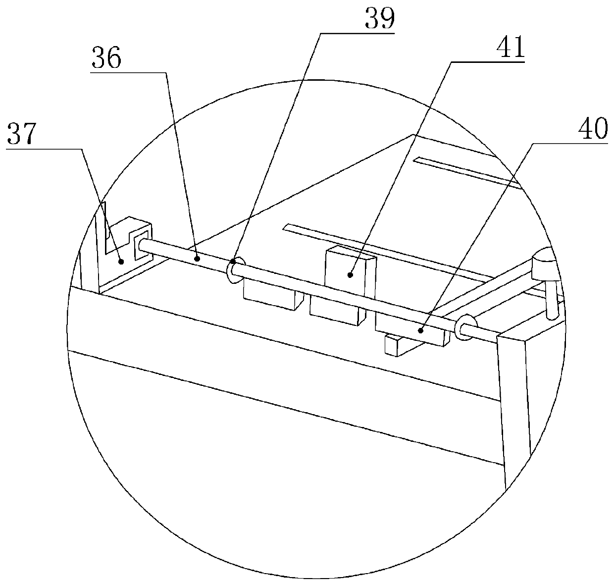 A transmission mechanism of a foam back glue laminating machine