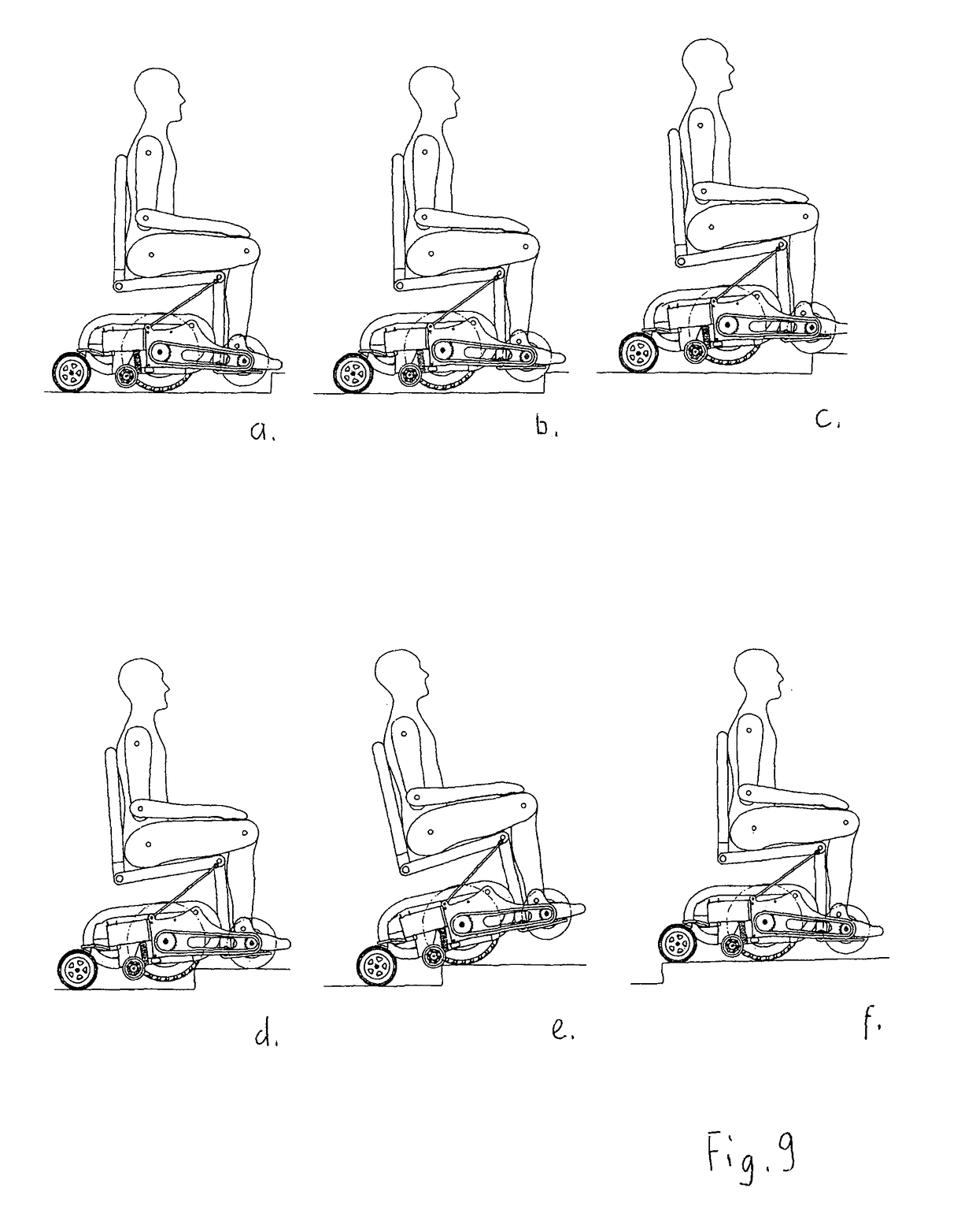 Vehicle with central wheel drive, in particular a wheelchair or stand-up wheelchair