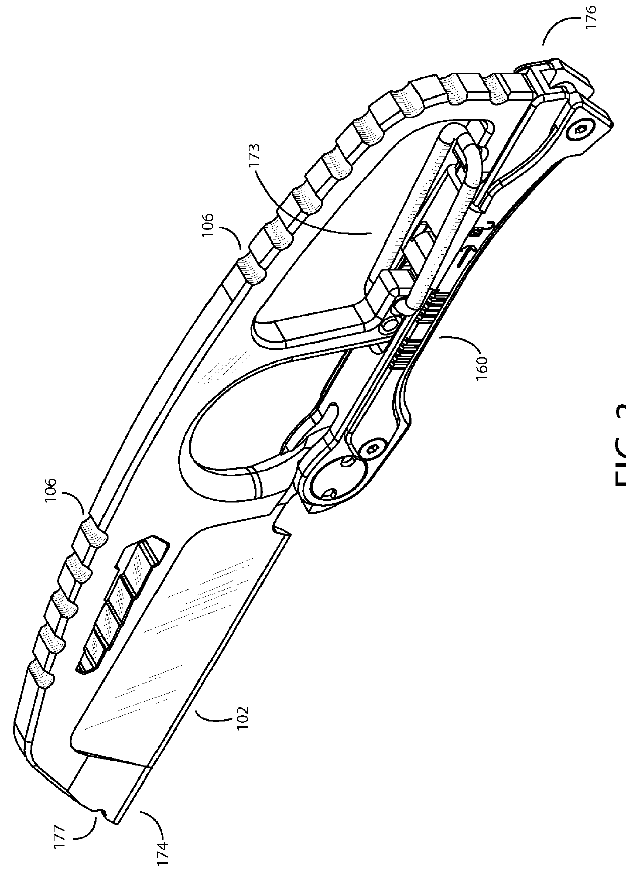 Survival knife with integrated moveable guard