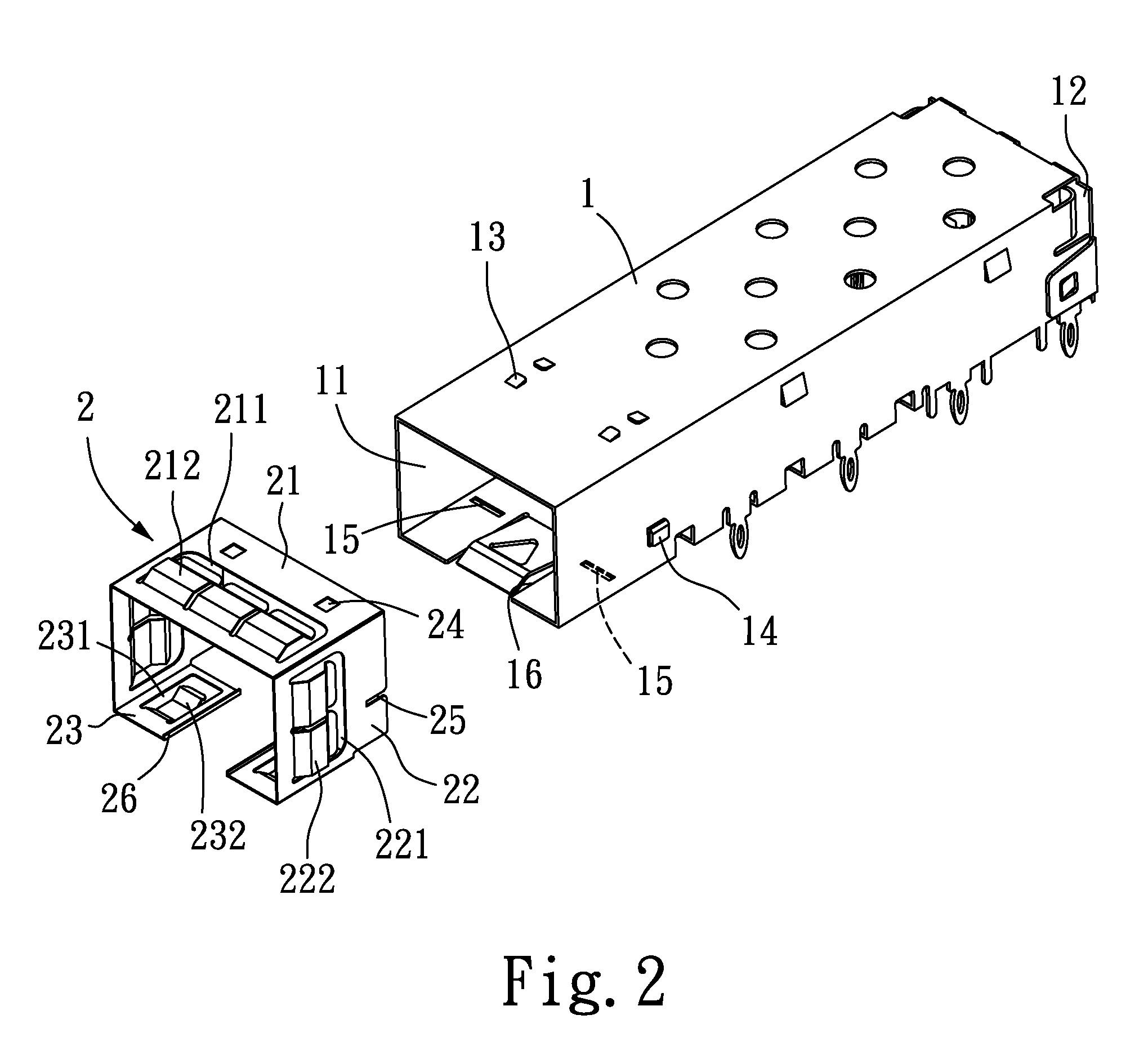 Connector EMI shielding structure