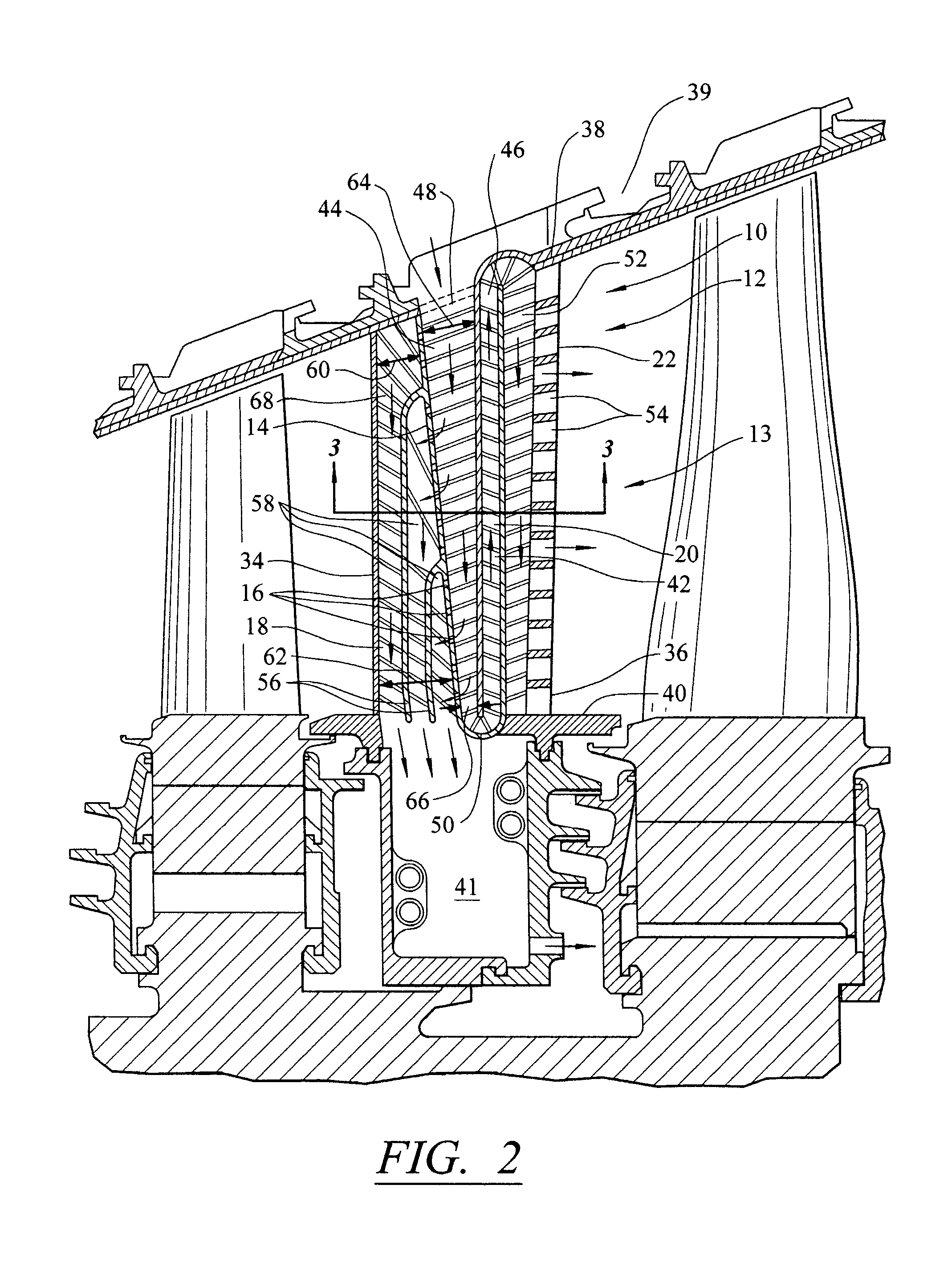 Gas turbine vane with integral cooling flow control system