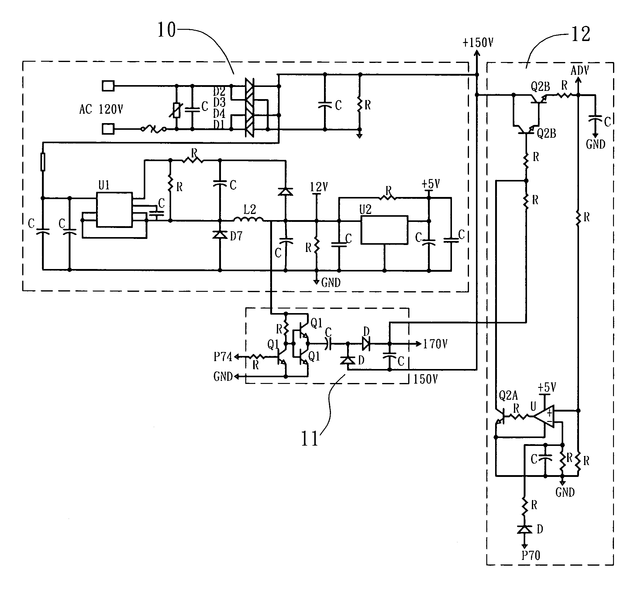 Brushless motor control circuit assembly for ceiling fan