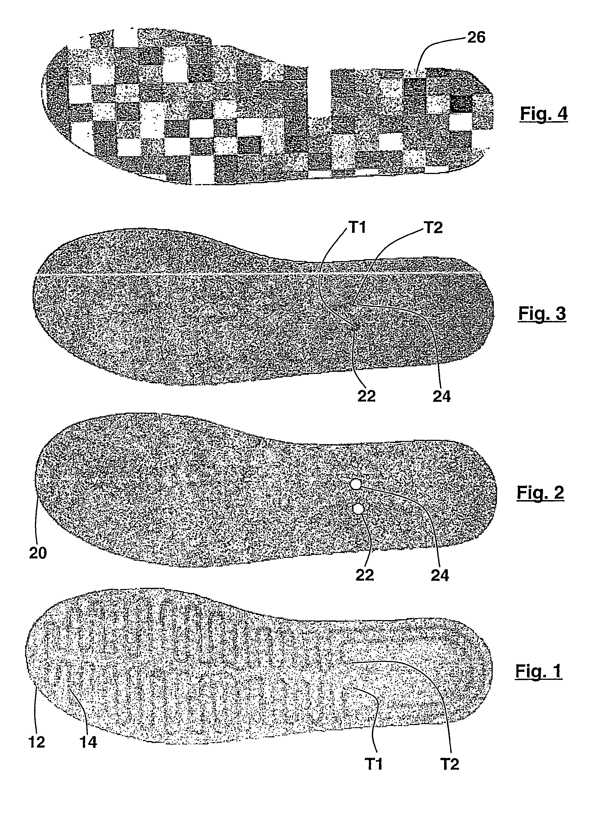 Heater element for the inner sole of a footwear