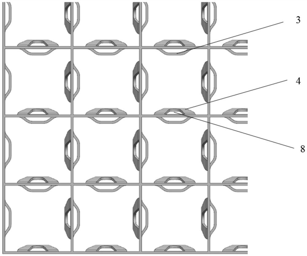 Monometallic positioning grillwork for reducing fuel rod position damage and pressure loss