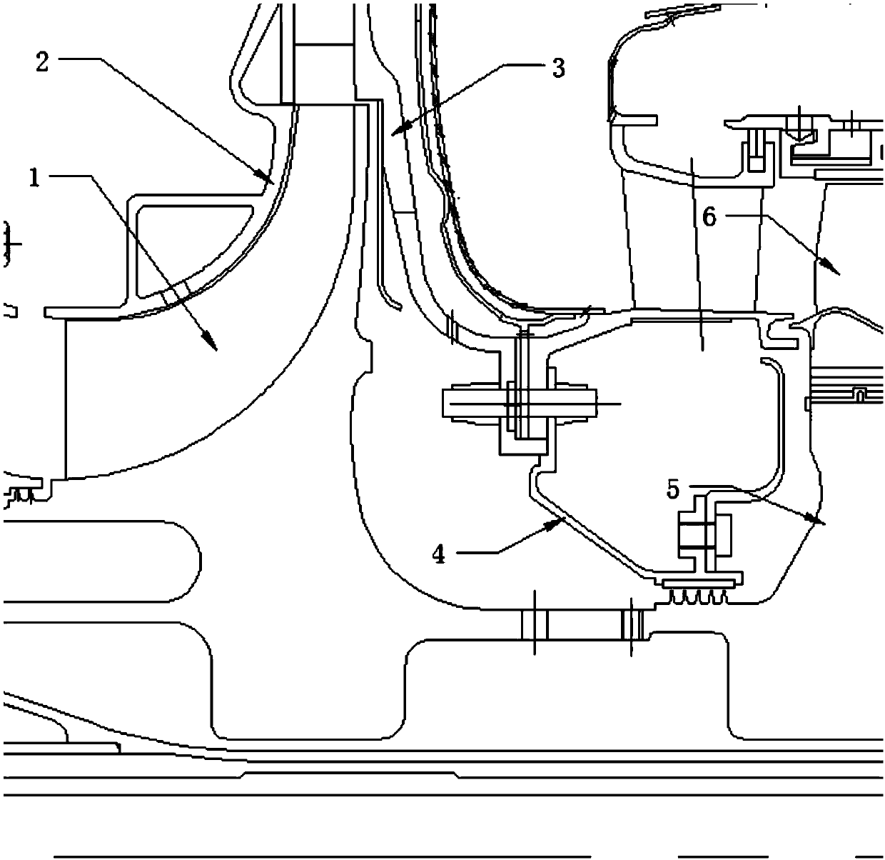 Rotor cover shell structure inside rotating disk cavity and engine comprising same