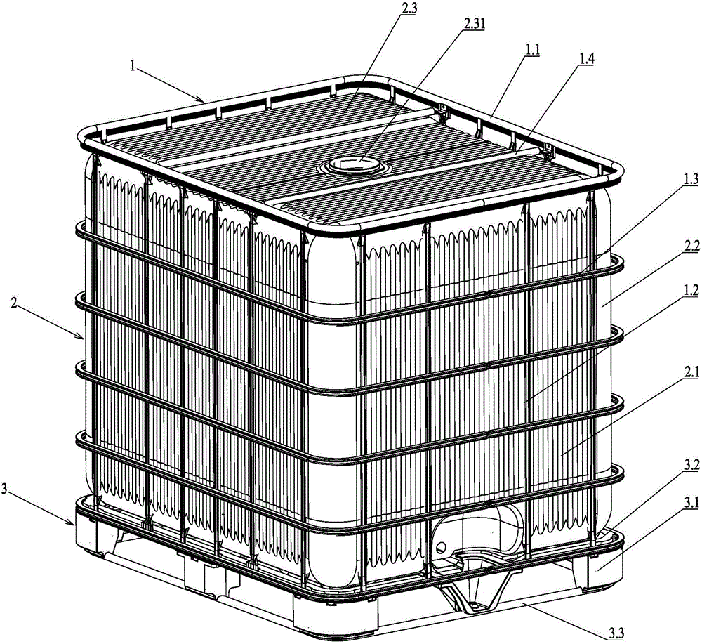 Barrel structure with outer frame and bottom support