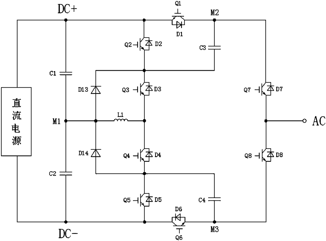 Four-level topological unit and application circuit thereof