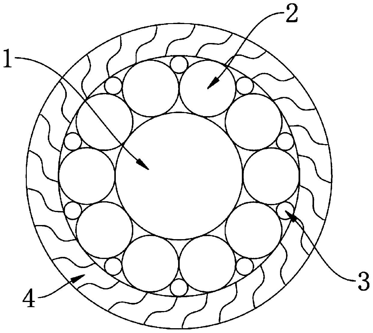 Magnesium pack steel wire main cable steel tendon and manufacturing method thereof