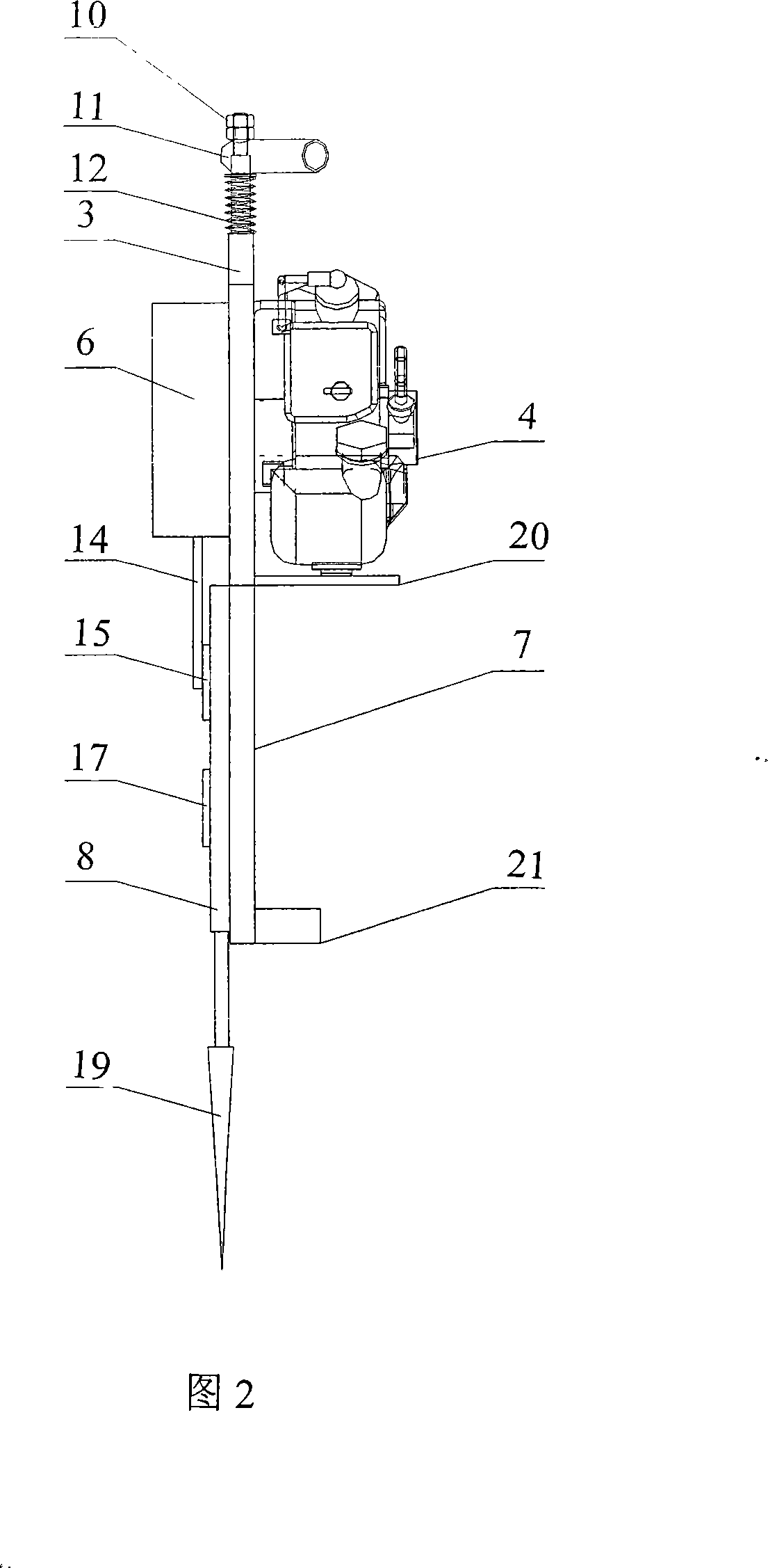 Reciprocating type bamboo root digging machine