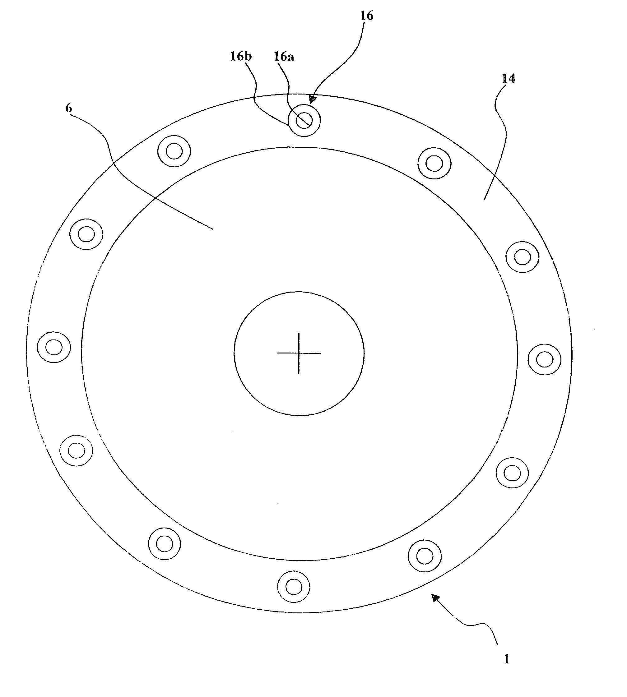 Device for fixing a vacuum pump