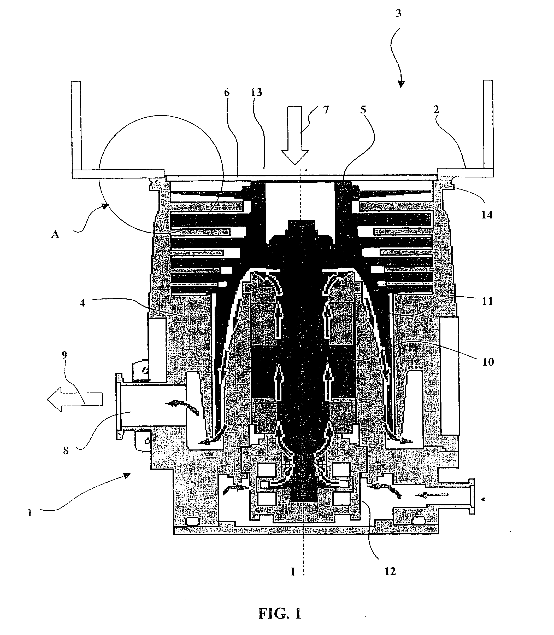 Device for fixing a vacuum pump