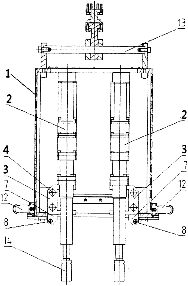 Four-shaft spacing-variable bolt tightening device