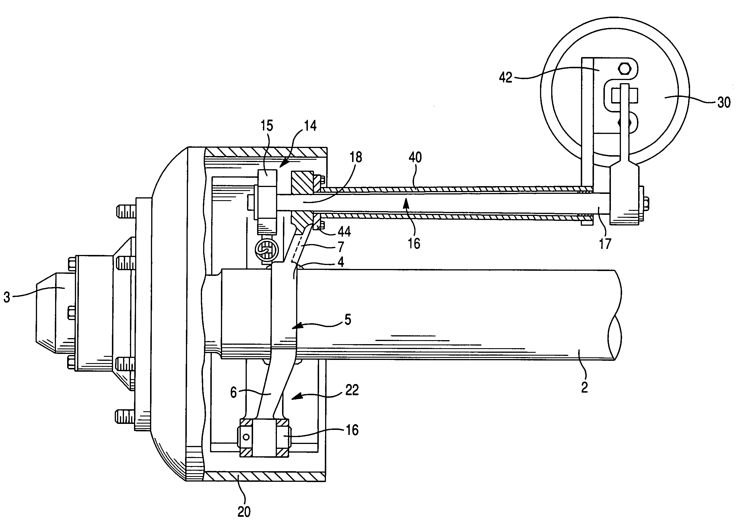 Vehicle axle beam and brake assembly