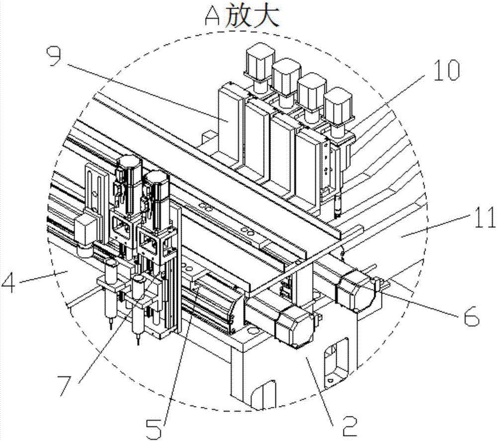 Full-automatic dispensing and LED lamp mounting equipment for flexible circuit board