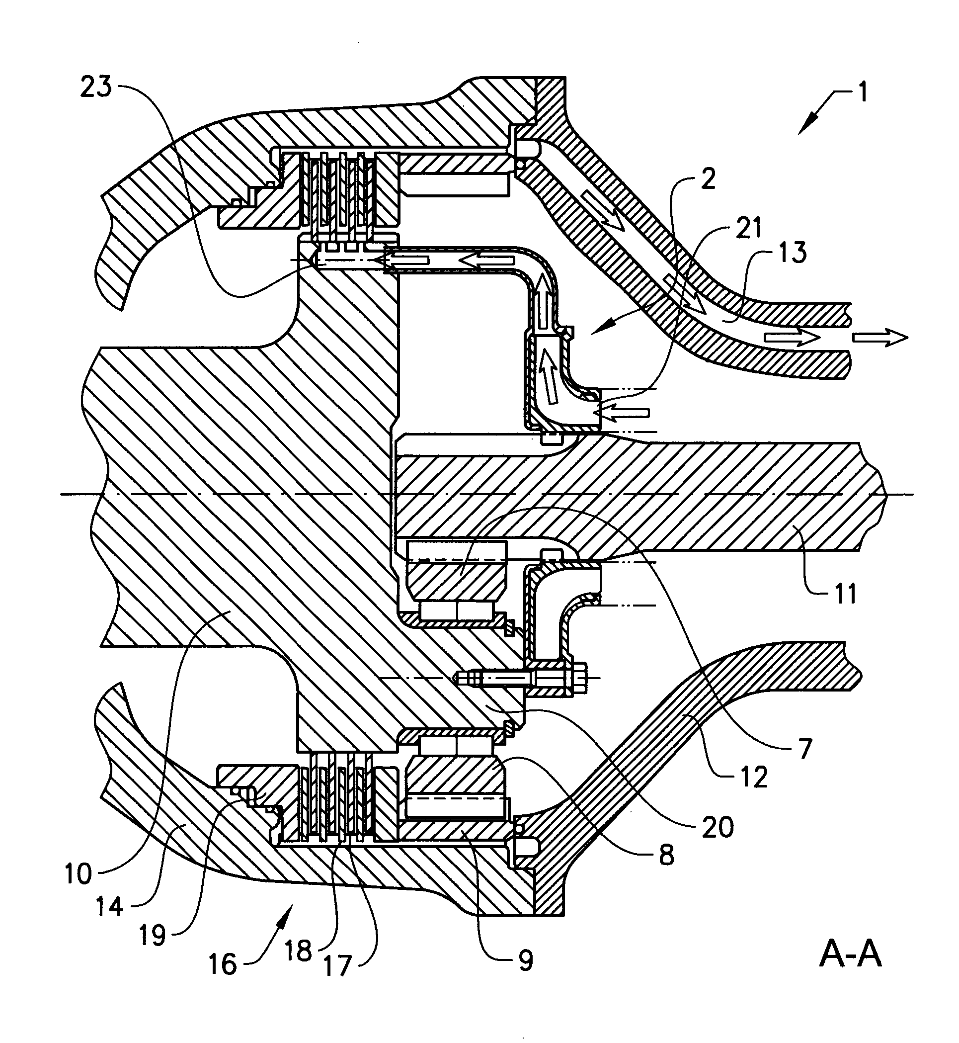 Arrangement for supplying oil to a brake