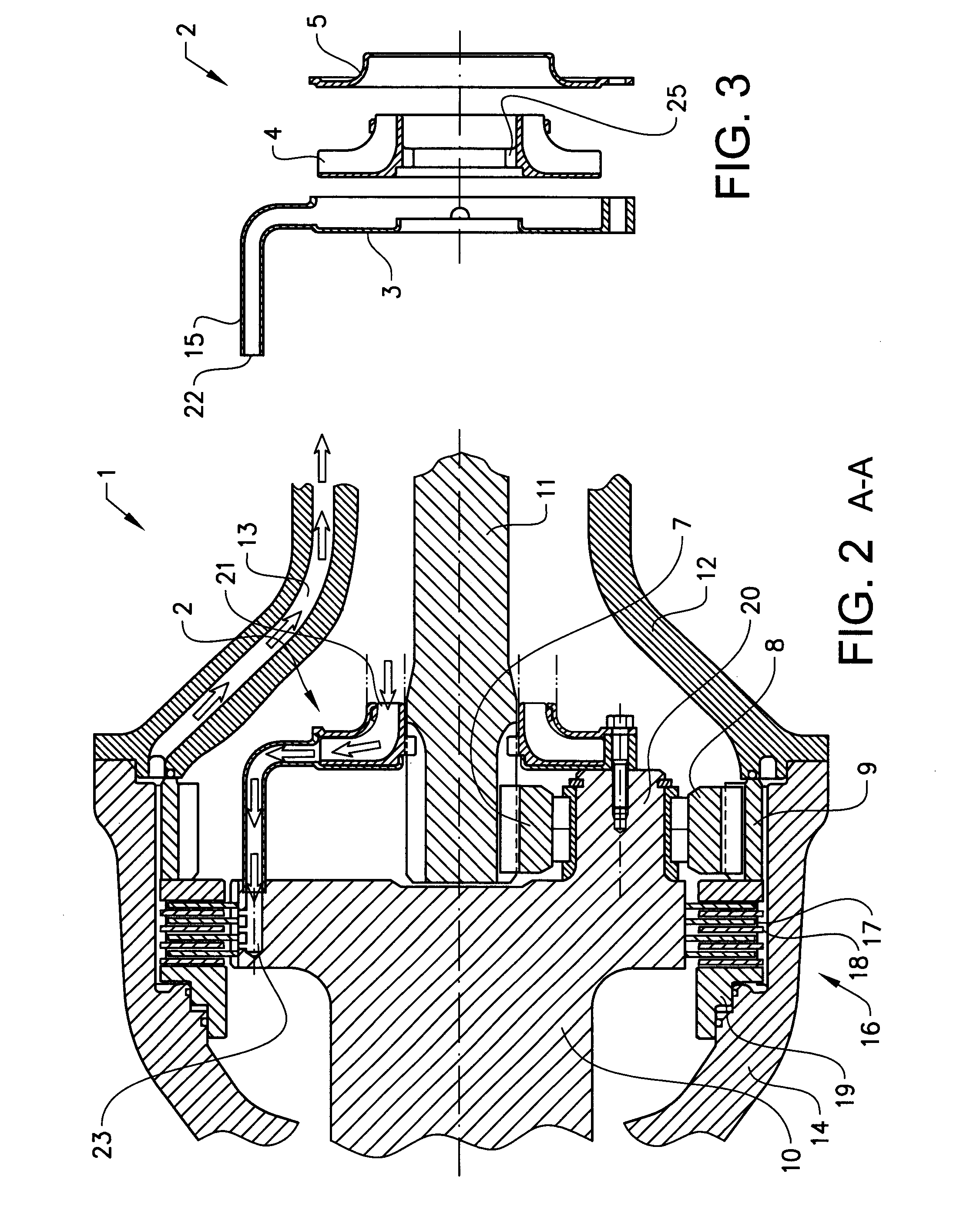 Arrangement for supplying oil to a brake