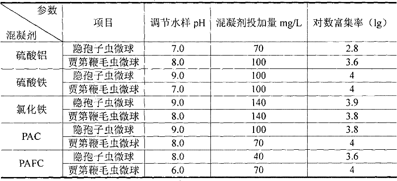 Method for enriching Cryptosporidium parvum oocysts and Giardia Lamblia sporocysts in water