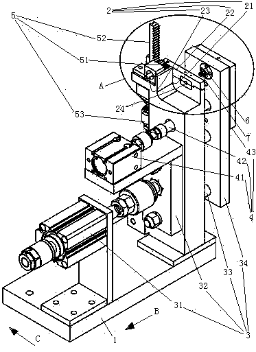 Portable paper bag punching and stringing mechanism and carrying rope installation method