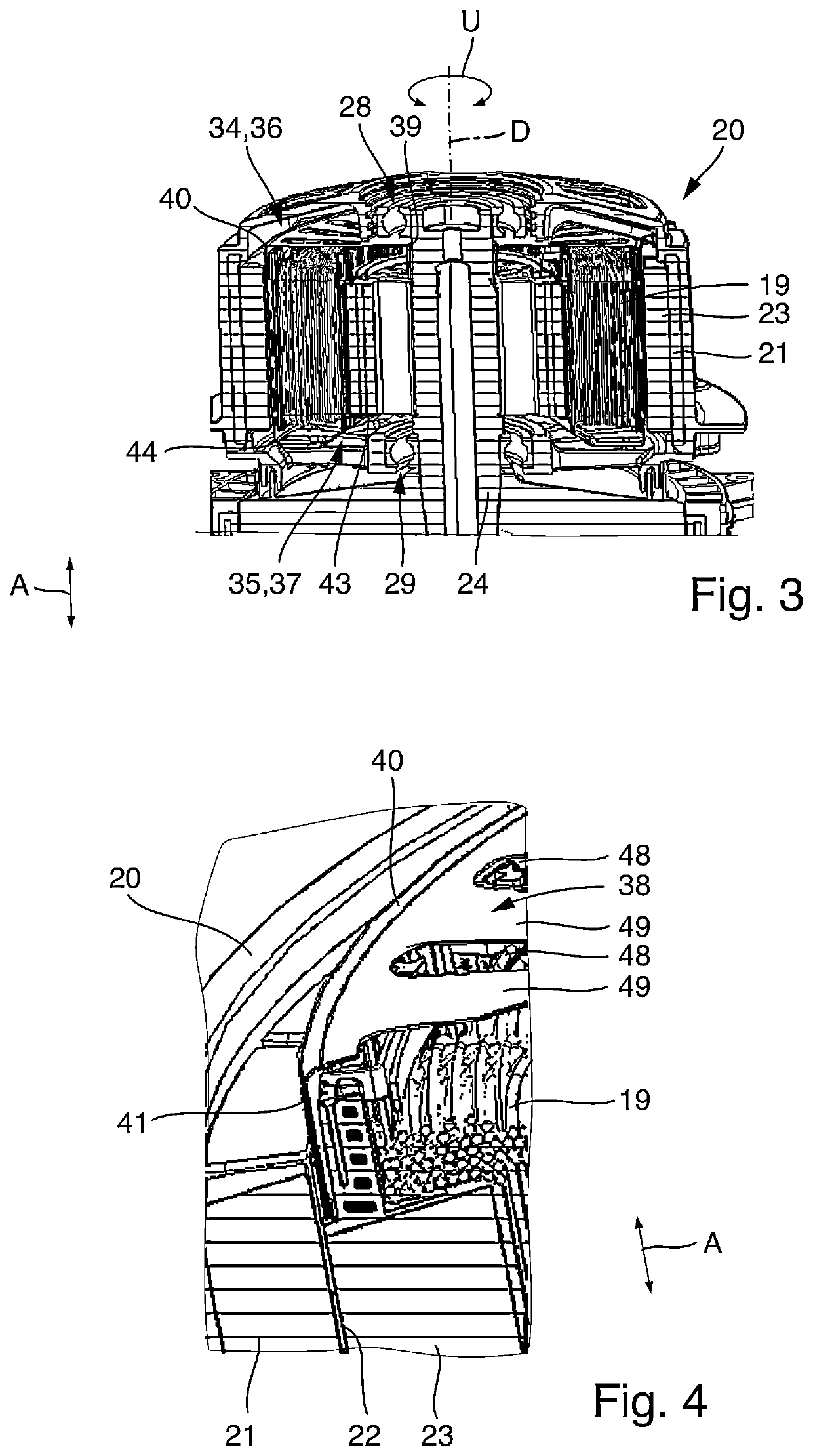 Electrical machine with grounded shield arrangement