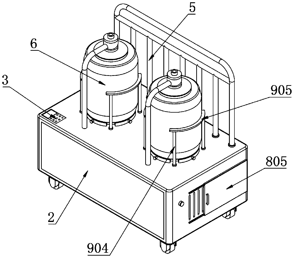 Secure waste liquid collection device used for internal medicine nursing