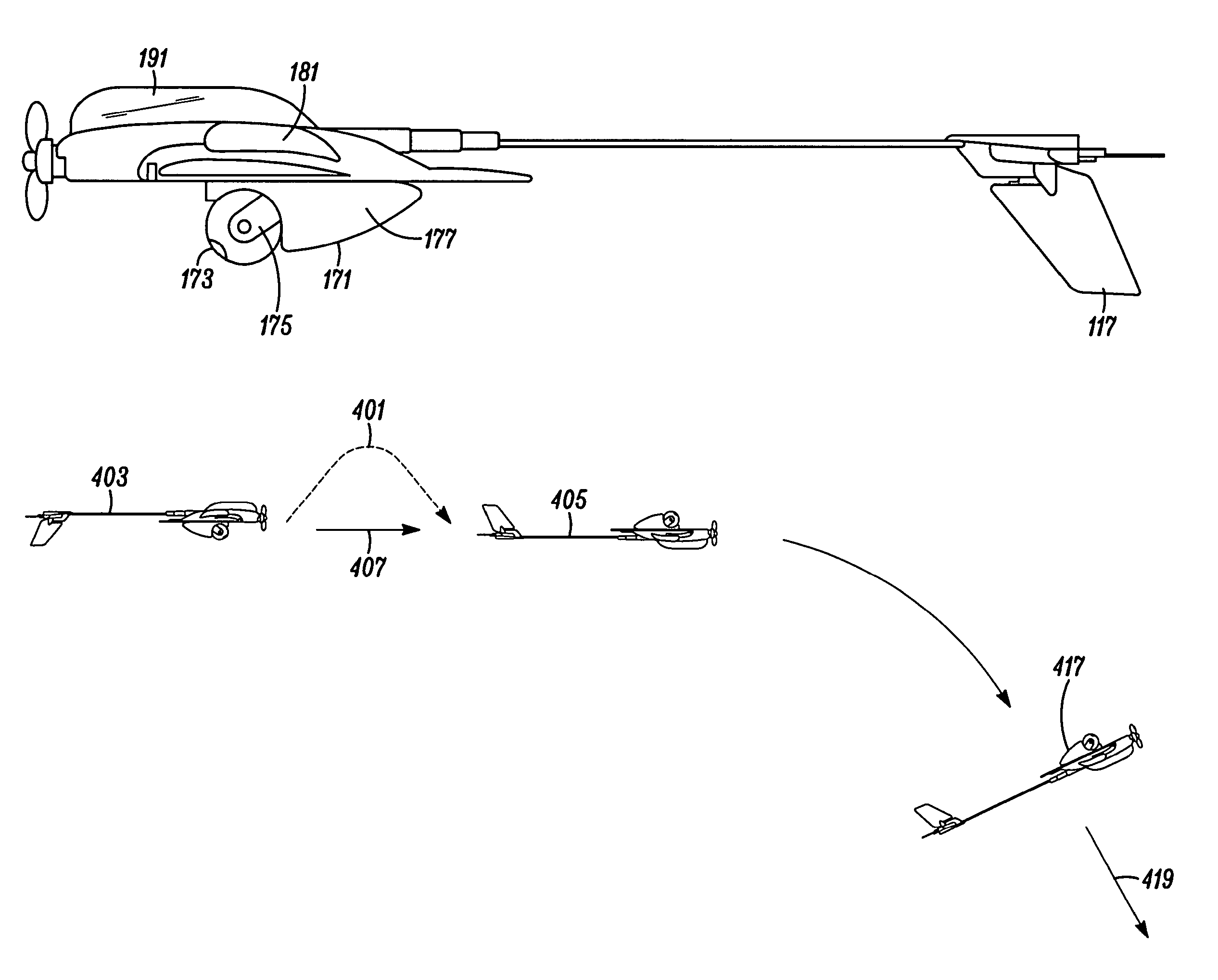 Inverted-landing aircraft