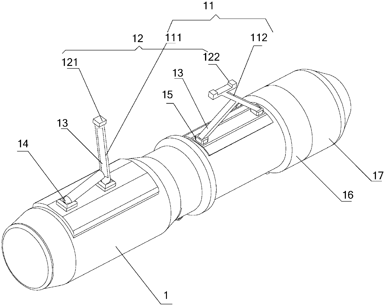 Pipeline robot detection device and pipeline fault detection method