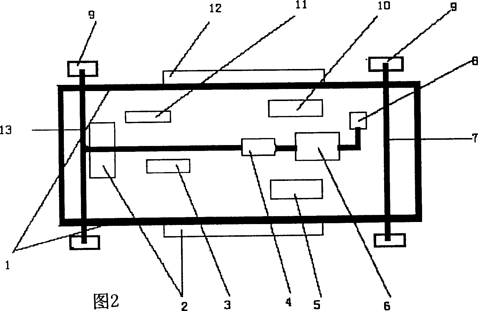 Energy recovery and control circuit for electric vehicle and automobile chassis made thereof