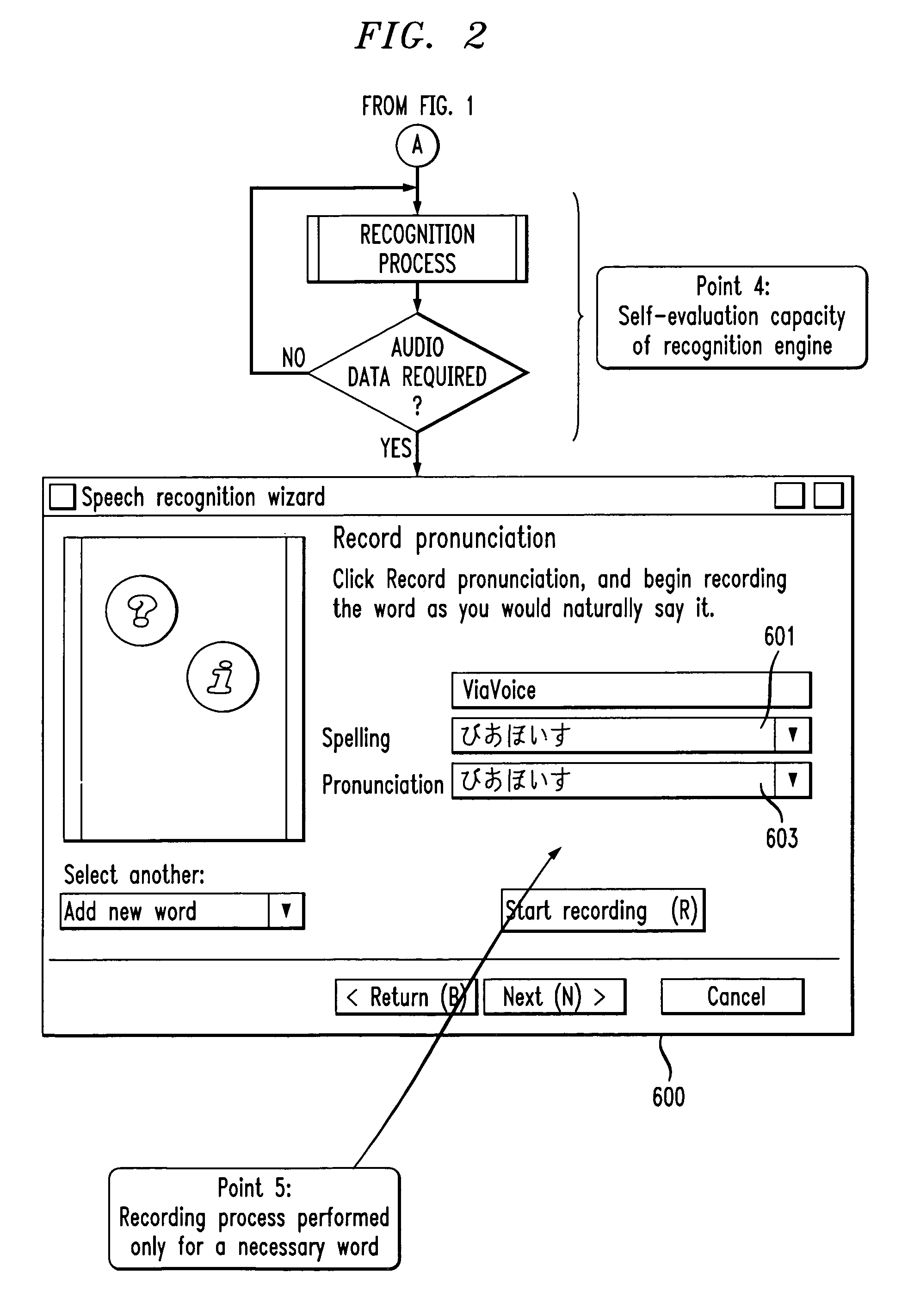 Methods and apparatus for recognized word registration in accordance with speech recognition