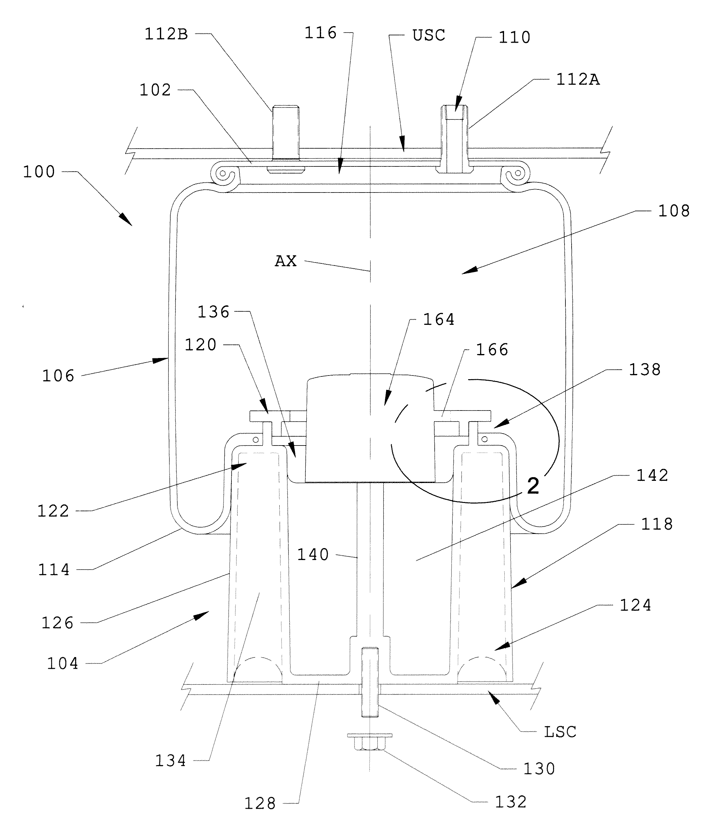 Gas spring assembly and method