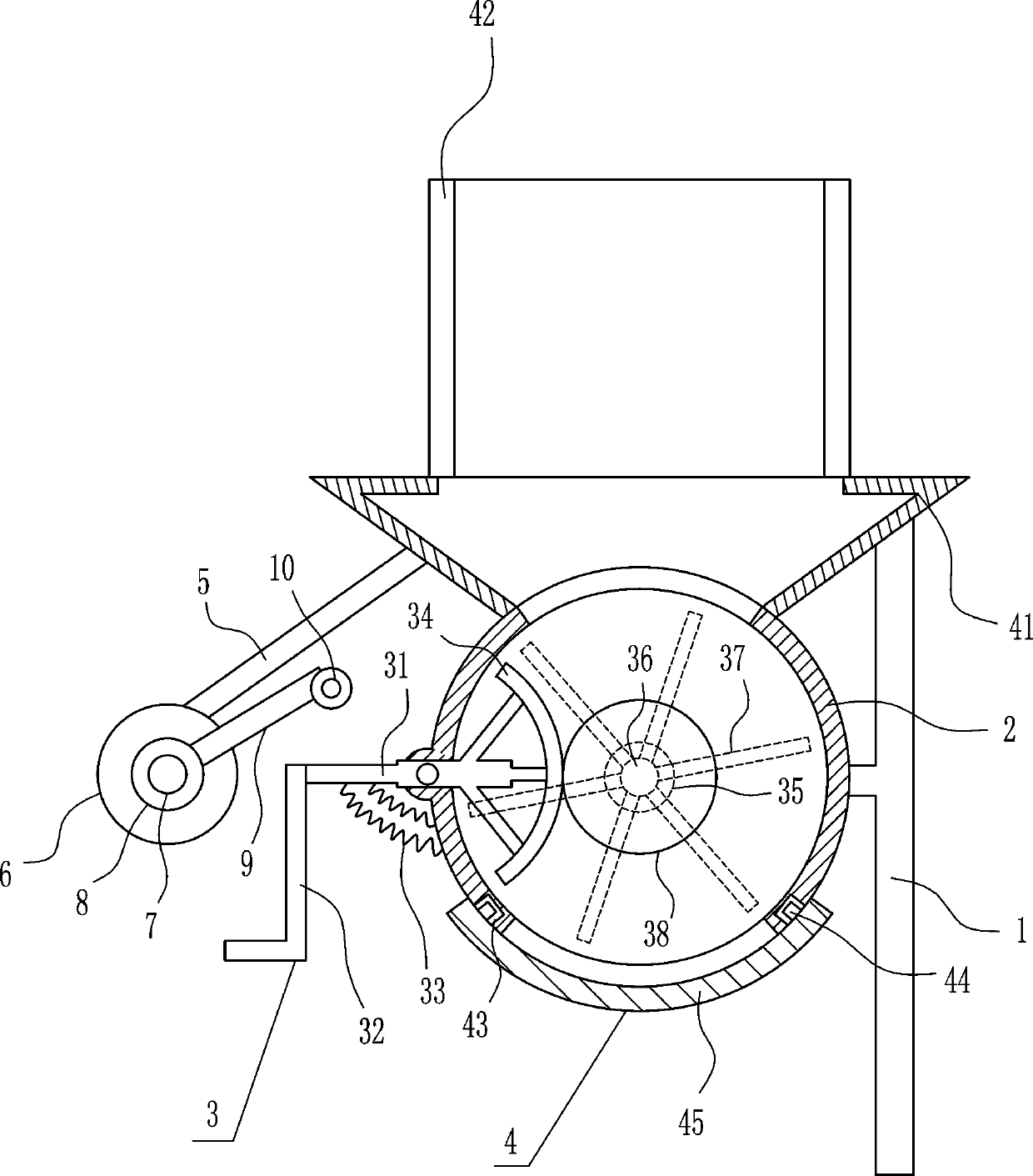 Intermittent feeding and mixing equipment of multiple kinds of feed for livestock husbandry