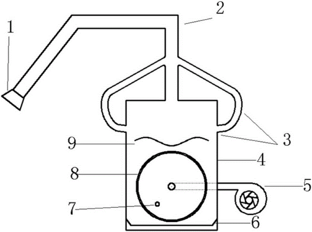 A device for collecting and filtering metal dust vapor