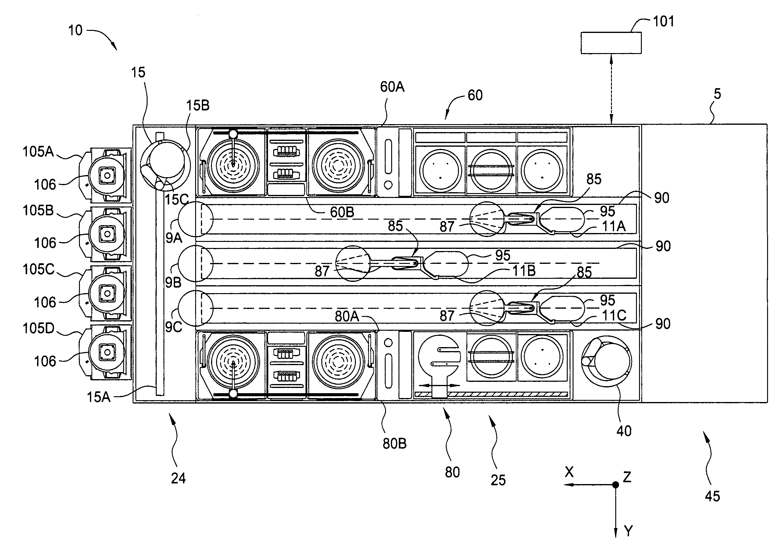 Cartesian robot cluster tool architecture