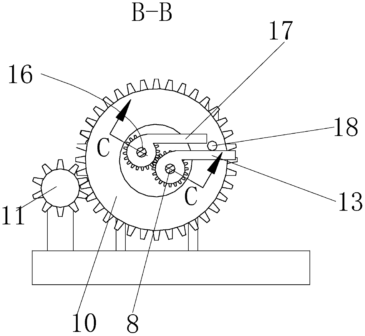 A double-sided automatic forging device for wheel-turning rectangular parts