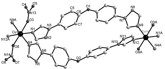 Oxylether bistriazole for catalysis of 4-tert-butylphenylboronic acid and preparation method thereof