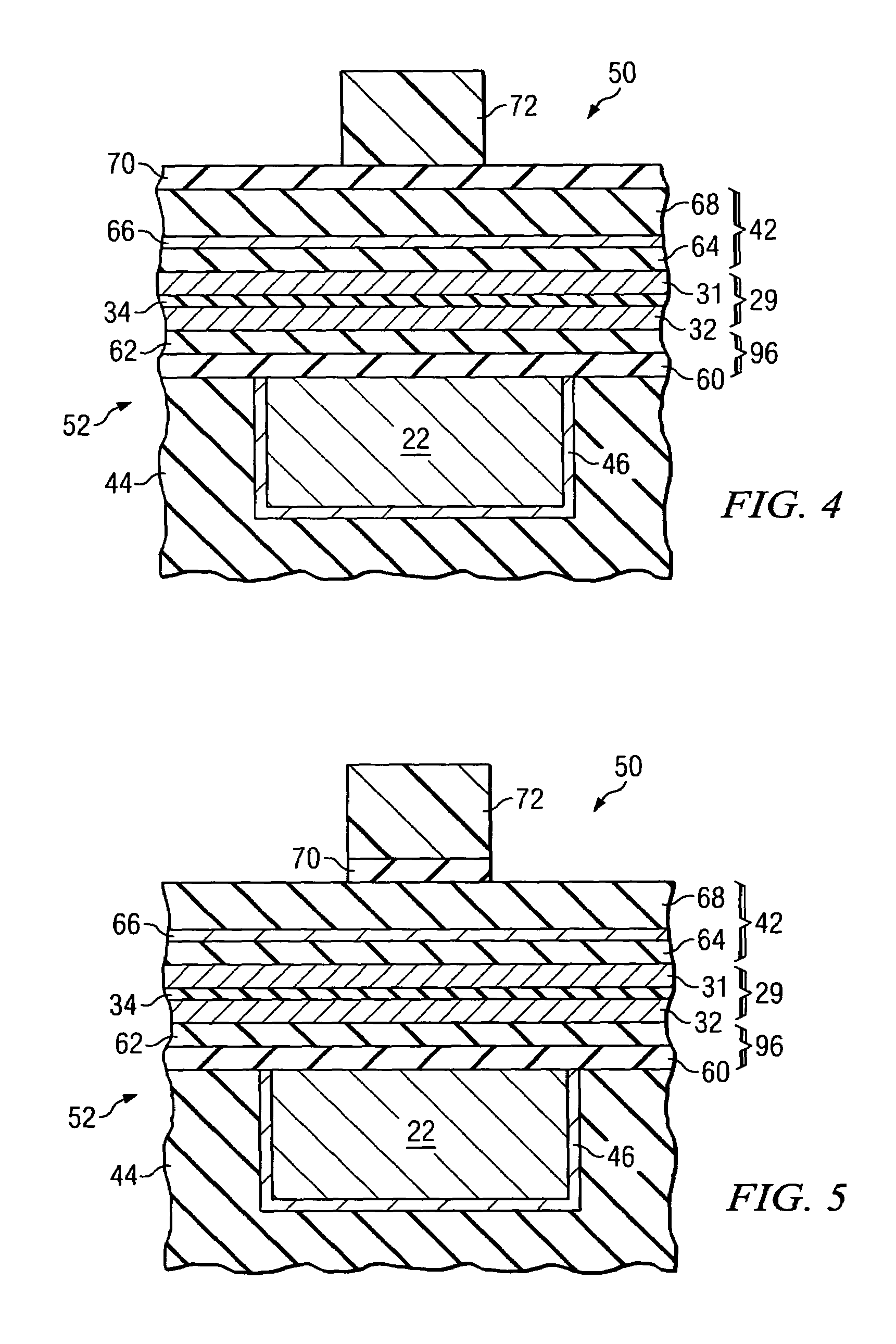 Fabrication process for a magnetic tunnel junction device