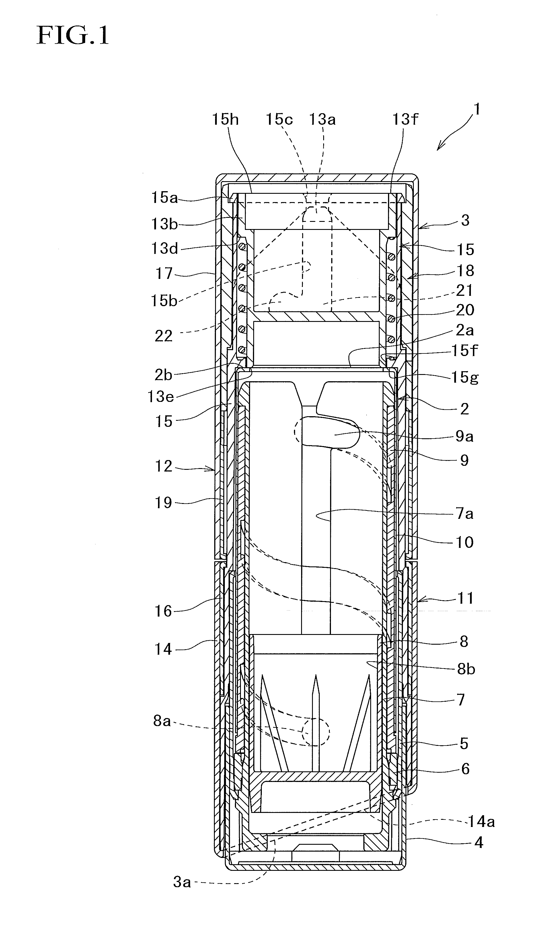 Rod-shaped cosmetic container