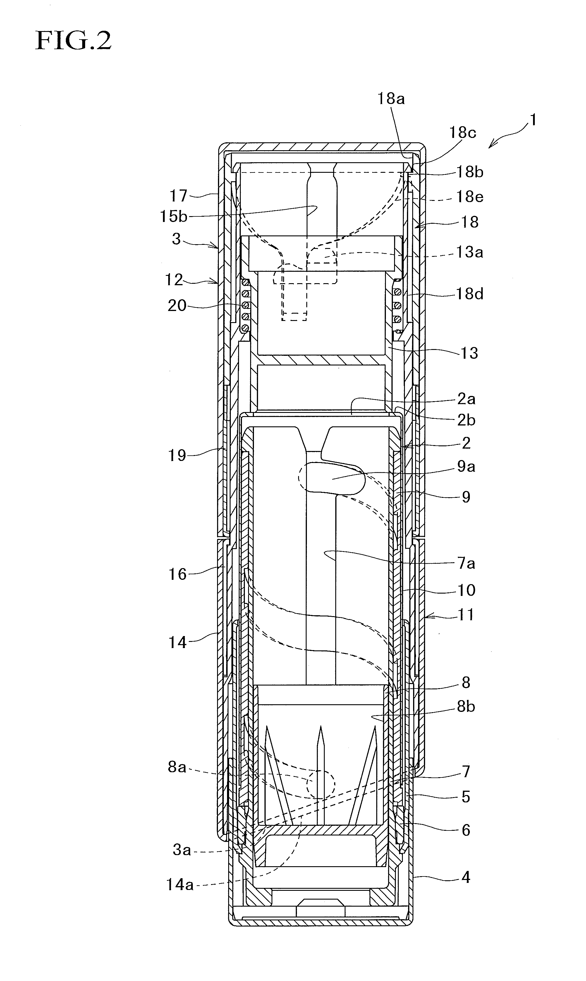 Rod-shaped cosmetic container