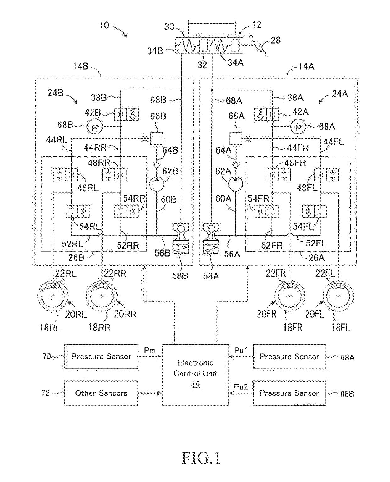 Braking force control apparatus for vehicle