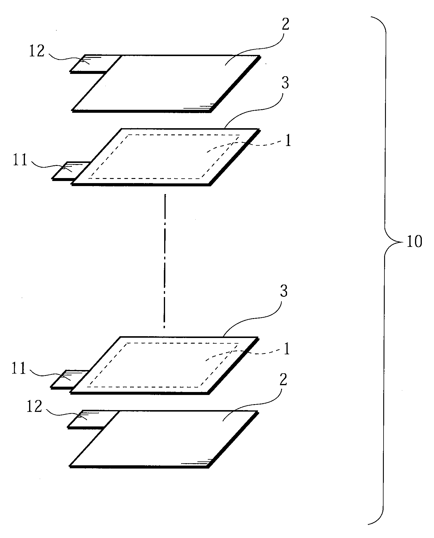 Stack type battery