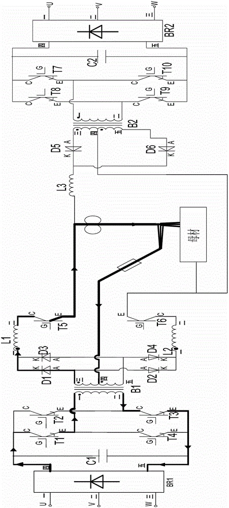 Double arc hybrid welding power supply device