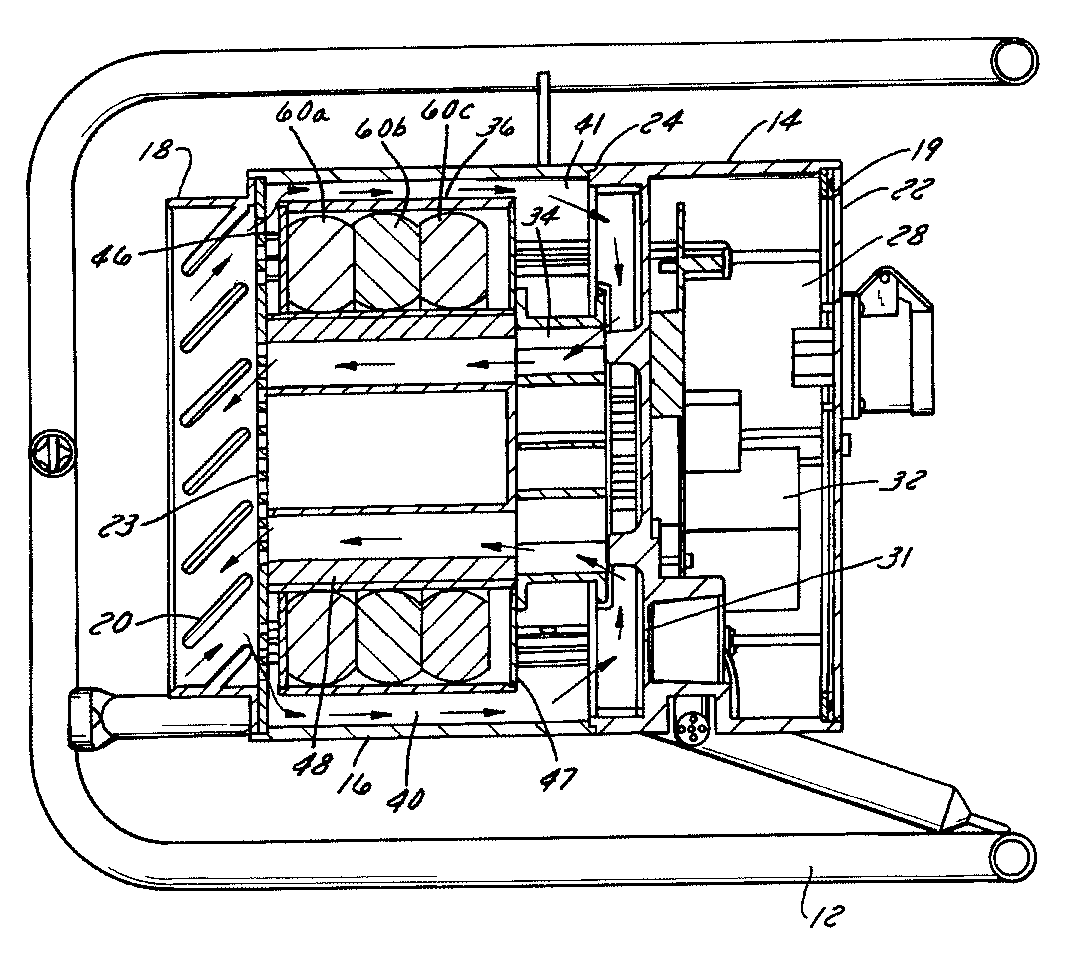 Frequency converter with fan cooling